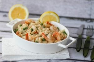 Risotto z krewetkami i groszkiem