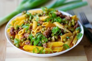 Penne z kiełbasą